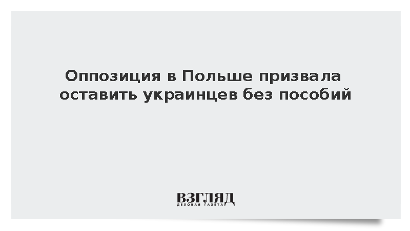 Оппозиция в Польше призвала оставить украинцев без пособий