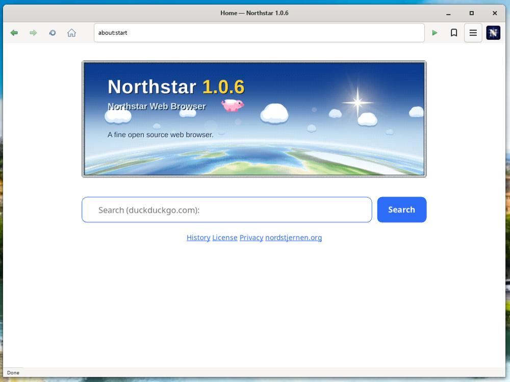 Northstar 1.0.6 - минималистичный браузер