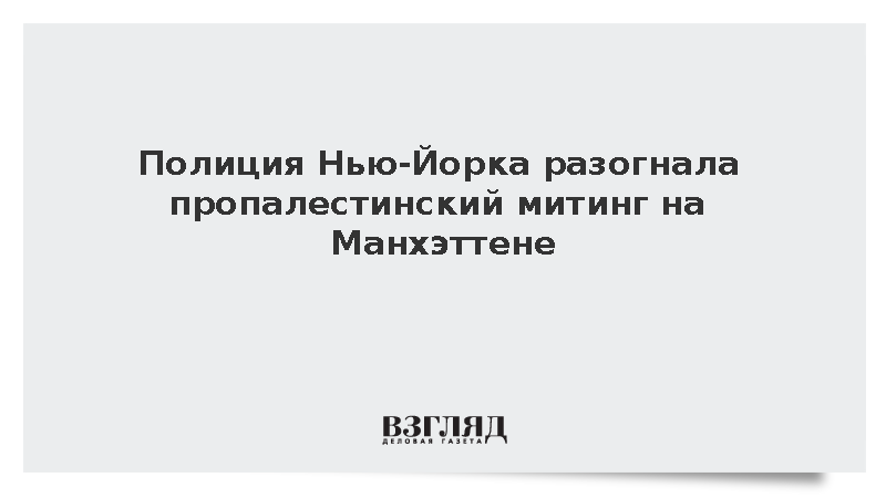 Полиция Нью-Йорка разогнала пропалестинский митинг на Манхэттене