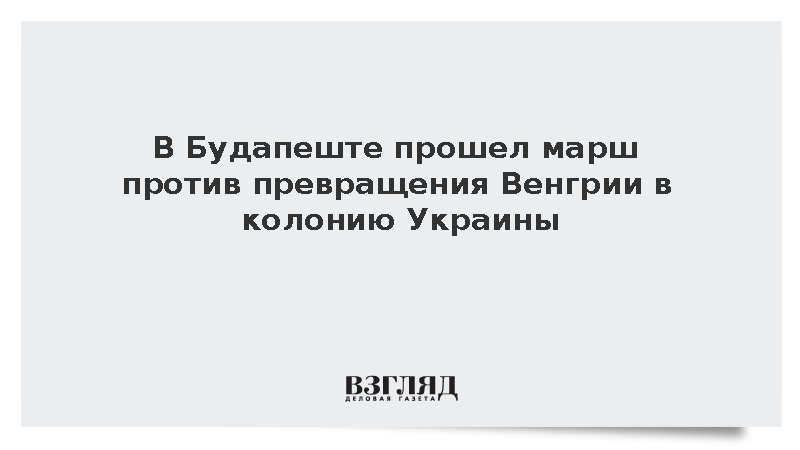 В Будапеште прошел марш против превращения Венгрии в колонию Украины