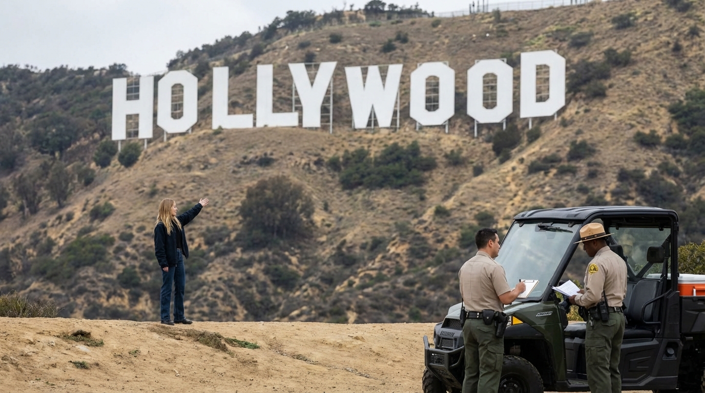 Сидни Суини может оказаться за решеткой из-за рекламы на знаке Hollywood