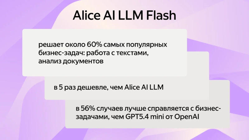 «Яндекс» представил Alice AI LLM Flash — быструю ИИ-модель для бизнеса
