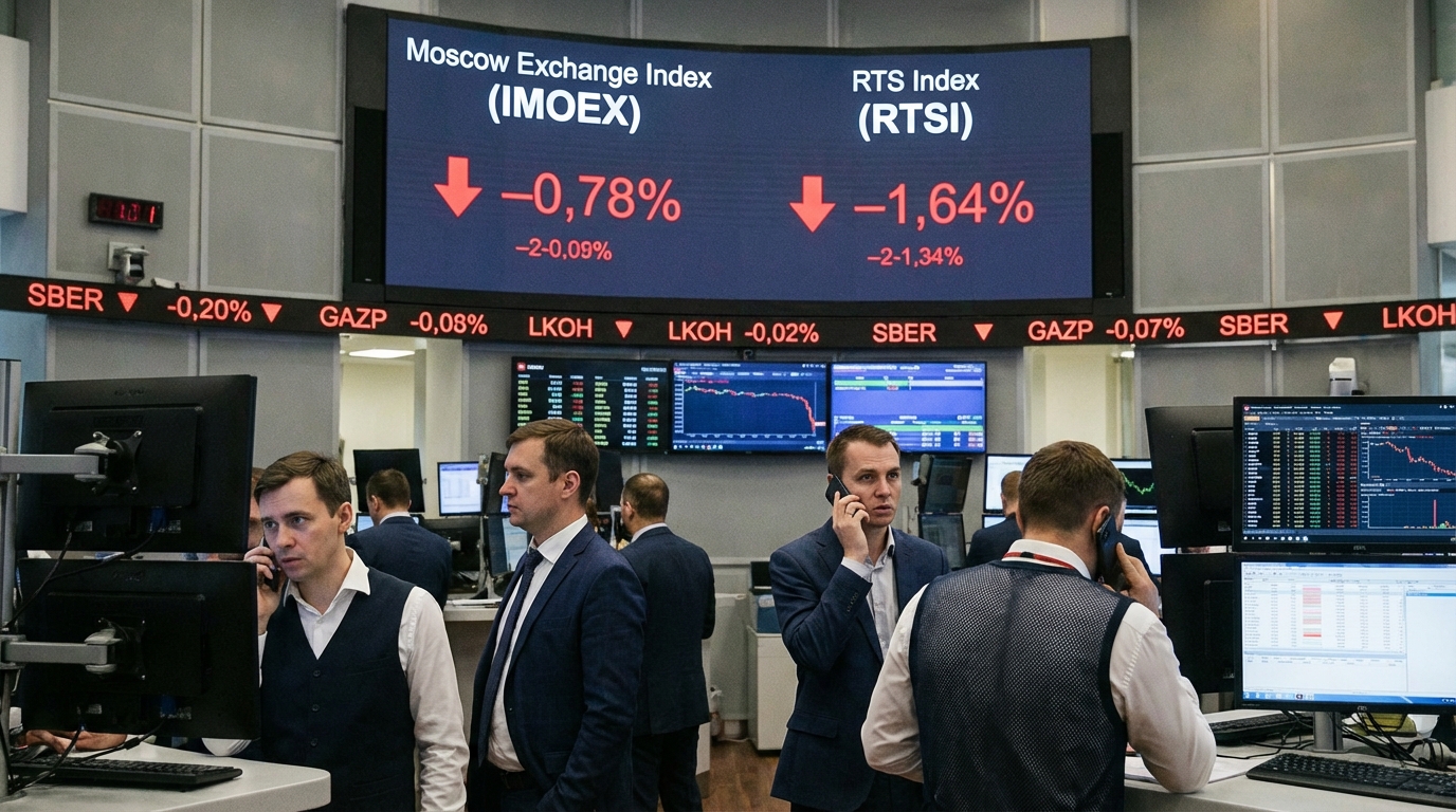 Российский фондовый рынок открывает торги с незначительным снижением