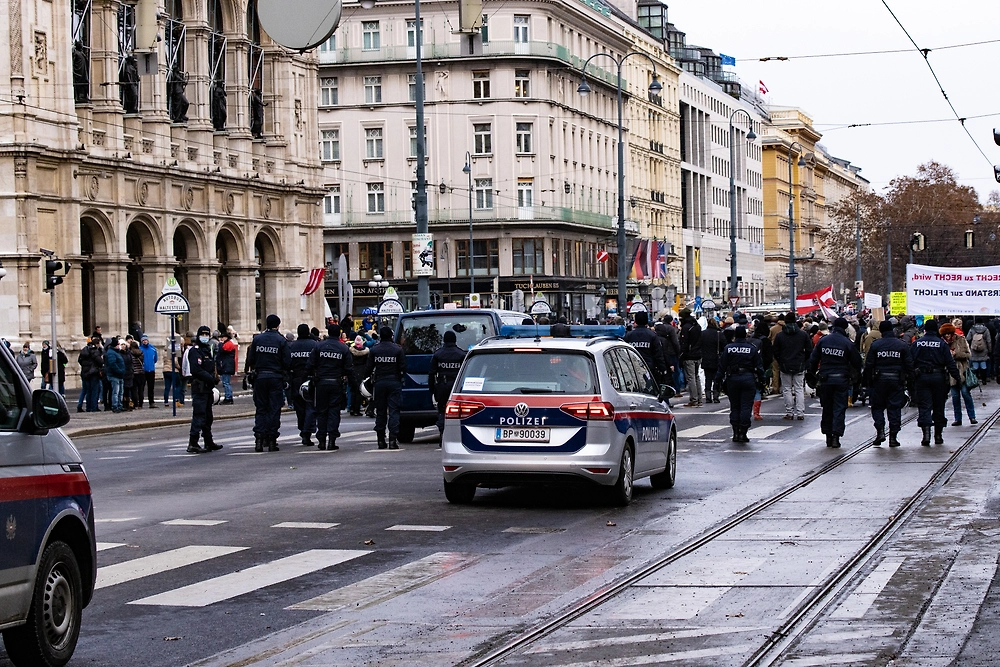 В Вене протестующие выступили за выход Австрии из ЕС и остановку помощи Киеву